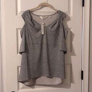Black and White Checkered Women's Top
